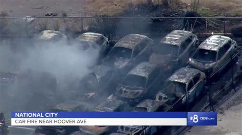 Several Cars Burn In A Parking Lot Fire Near Hoover Ave In National
