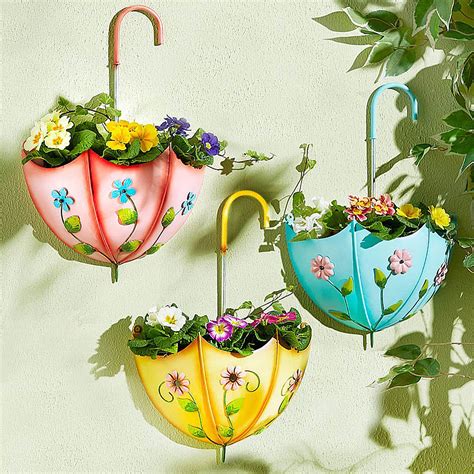 Set Of 3 Umbrella Planters Showcase Your Herbs And Plants
