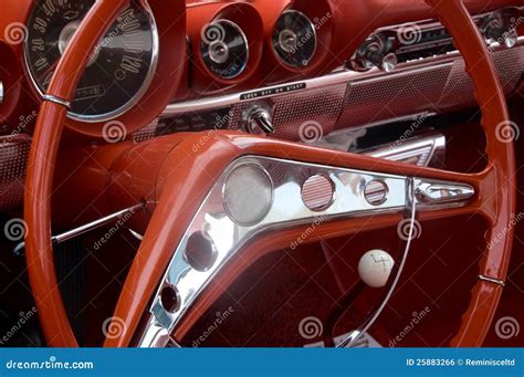 Classic Car Interior Stock Photo Image Of Shiny Chrome 25883266