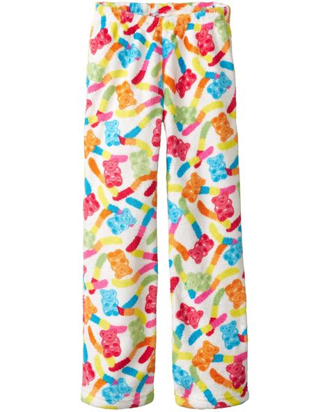 Up Past 8 Up Past 8 Girls Pajama Pants Plush Sleepwear Fun Print Pants Yummy Gummy Size 7