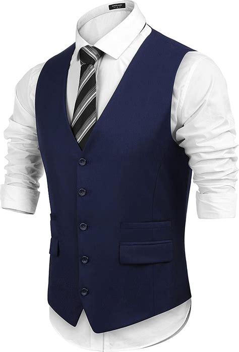 Coofandy Men S Business Suit Vest Slim Fit Skinny Wedding Waistcoat Ebay