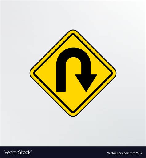 Hairpin Curve Warning Icon Royalty Free Vector Image