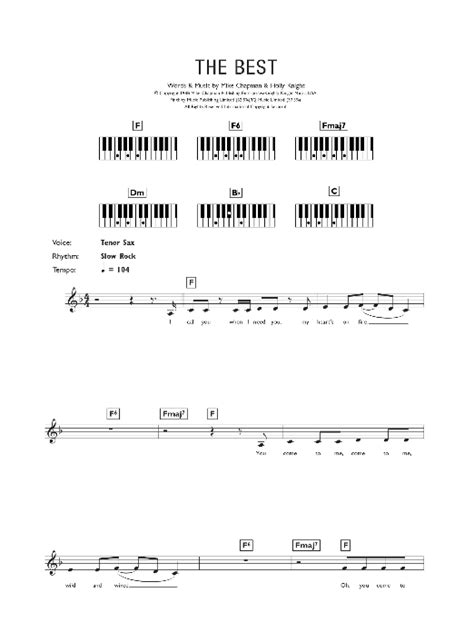 ) / i call you / when i need you / my heart's on fire / you come to me / come to me / wild and wired / oh, you come to me / give me everything i need / you bring a (Simply) The Best | Sheet Music Direct