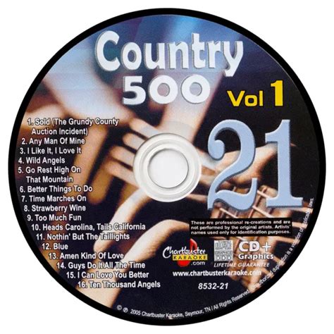 karaoke chartbuster cd g country 500 cb8532 vol 1 disc 21 10 99 picclick