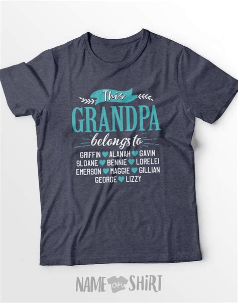 Personalized Grandpa Shirt With Grandkids Names Grandpa Etsy