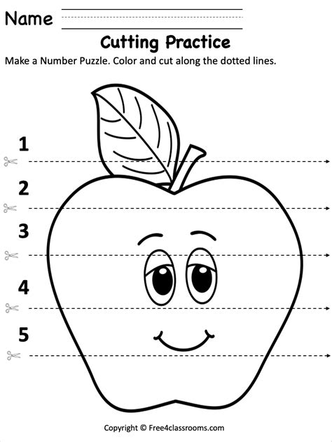 Free Preschool Fine Motor Skills Worksheet Free Fall Cutting Practice