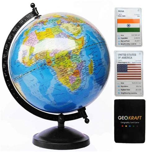 Geokraft Educational Political Laminated Rotating World Globe With