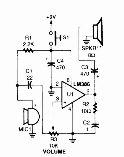 Simple Megaphone Circuit Diagram Electronics Circuit