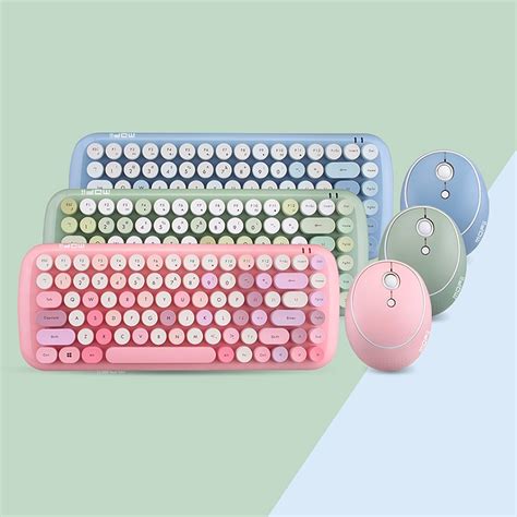 Mofii Candy Keyboard Mouse Combo Wireless 24g Mixed Color 84 Key Mini