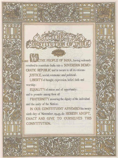 The Original Signatures On The Constitution Of India By The Members Of