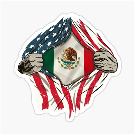 American Flag Mexican Flag Proud Mexican T Shirt Sticker For Sale By