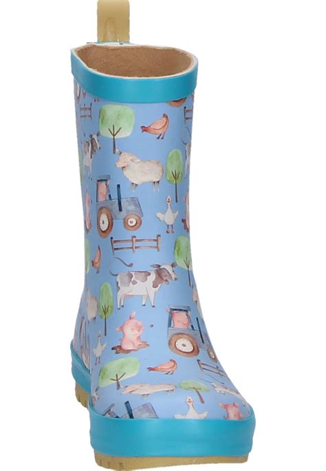 Childrens Rubber Boots Botte Farmer Blue By Blackfox Ajs Childrens