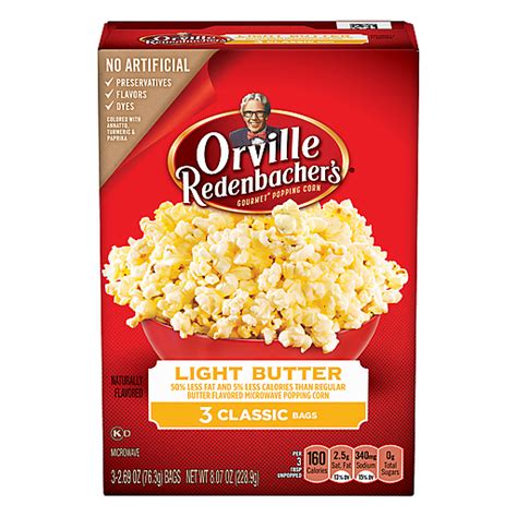 Orville Redenbachers Gourmet Popping Corn Light Butter Microwave 3 Ea Unpopped Foodtown