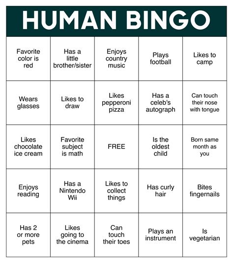 Human Bingo Examples Kobp
