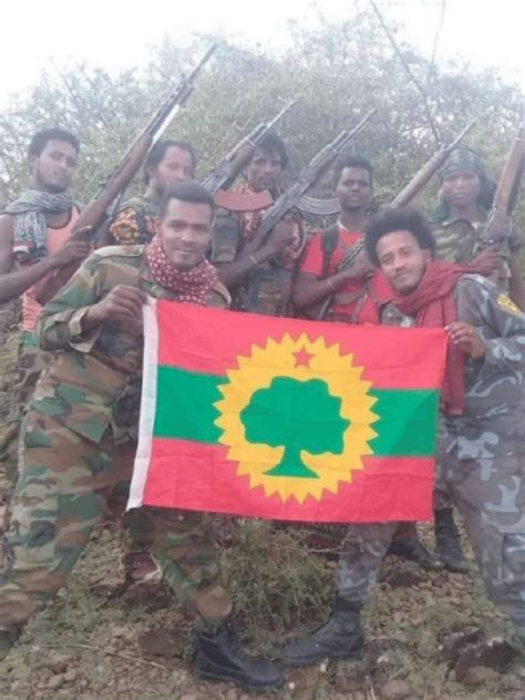 Photo Oromia Liberation Army Ola Fighters Pose With Weaponry And Flag