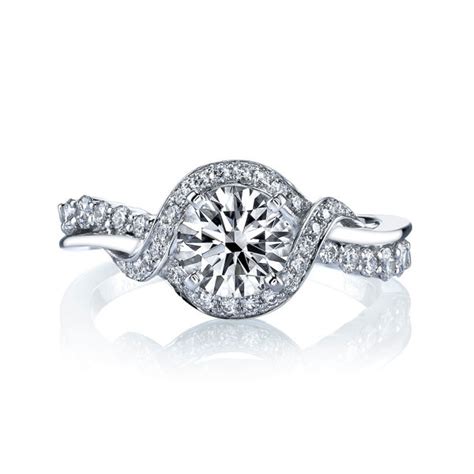 Husars House Of Fine Diamonds 14kt White Gold Twisted Halo Engagement