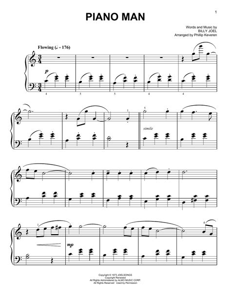 Billy Joel Piano Man Classical Version Arr Phillip Keveren Sheet