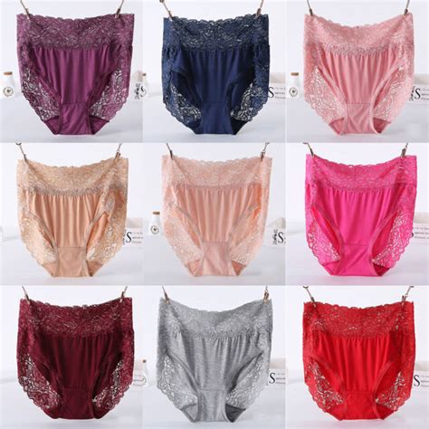 vintage briefs nylon plus women high waist panties knickers gusset lace sheer ebay