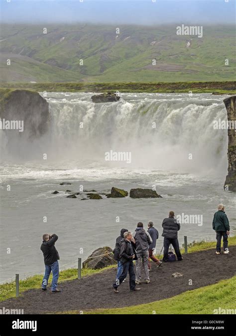 The Godafoss Waterfalls Akureyri Iceland Stock Photo Royalty Free