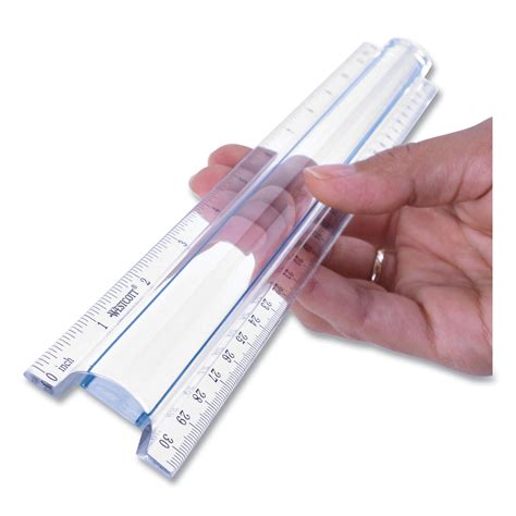 12 Magnifying Ruler Standardmetric Plastic Clear National Office