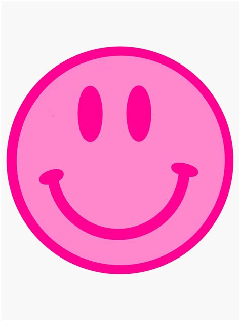 hot pink smiley face sticker for sale by sydneyaderhold redbubble