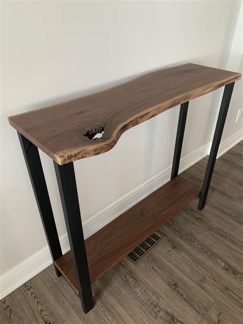 13x42x37in Live Edge Walnut Consolesofa Table I Made Rwoodworking