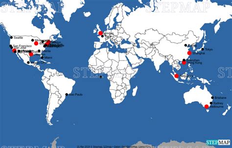 Stepmap Global Cities Landkarte Für Welt