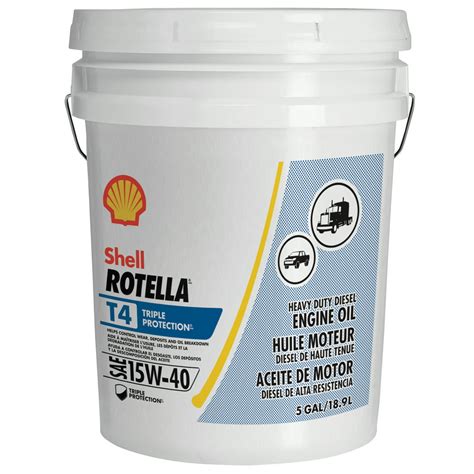 Shell Rotella T4 Triple Protection 15w 40 Diesel Engine Oil 5 Gal