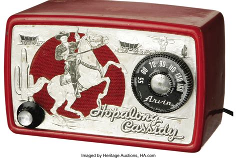 1950 Vintage Metal Hopalong Cassidy Arvin Radio Original Red And Lot