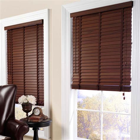 These Dark Wood Blinds Have Great Contrast Against The Clean White Wall