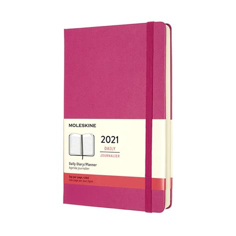 buy moleskine 2021 diary large hard cover 12 month daily bougainvillea pink at mighty ape nz