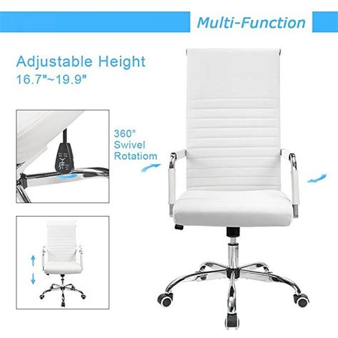 The smooth, pliable leather surface with ribbed stitching detail gives an upscale, luxurious feel. Amazon.com: Furmax Ribbed Office Chair Mid-Back Leather Executive Conference Chair Adjustable ...