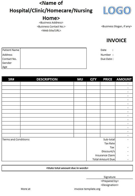 Get your free, professional invoice template. Medical Billing Form Template - medical form templates