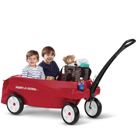 Radio Flyer Triple Play Wagon 3 Kids Toddler Ride 6 Cup Holder Pull