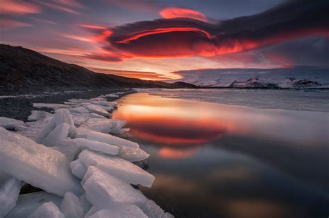 Wallpaper Nature Landscape Snow Reflection Clouds Sky 2000x1333