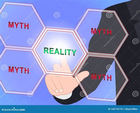Myth Versus Reality Word Showing False Mythology Vs Real Life 3d