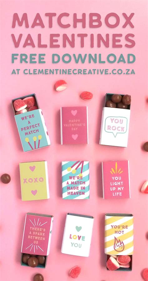 Free Printable Valentines Day Matchbox Covers