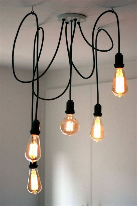 Lustre suspension led leduo en métal / lustre design ruban cuivré. Lustre industriel à suspension - Éclairage moderne - 5 ...