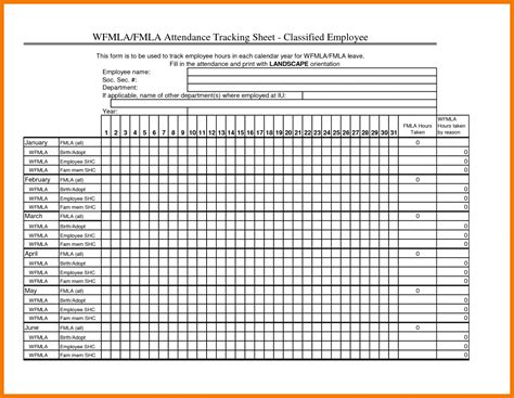 Printable Attendance Sheet That Are Handy Regina Blog