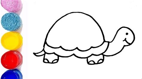 How To Draw A Tortoise Simple Drawing For Kids Basic Drawing Of