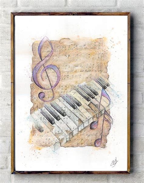 Limited Edition Abstract Musical Watercolor Art Piano Keys Etsy In