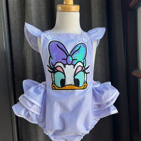 Vintage Inspired Daisy Duck Ruffle Bum Romper Disney Romper Etsy