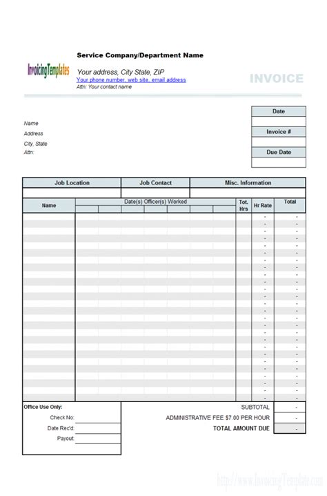 Timesheet Invoice Template 120 Free Download