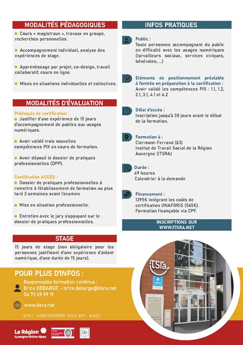 Certifications Unaforis Institut De Travail Social De La Région Auvergne