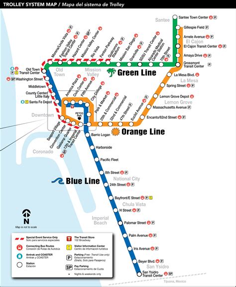 San Diego Metro Map Map Vector