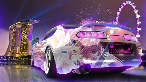 Jdm Cars Wallpaper 4k Anime Super Car Tony Kokhan Colorful Toyota Supra Jdm Anime