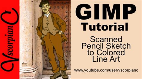 Gimp Tutorial How To Clean Up Scanned Pencil Sketch And Color Line Art