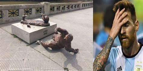 Argentine La Statue De Lionel Messi Vandalisée à Nouveau