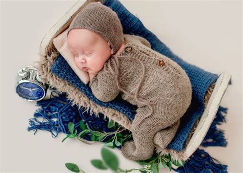 Premium Photo Sweet Newborn Baby Boy Sleeping In The Little Bed