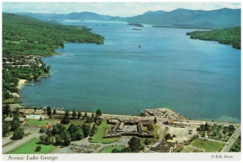 Scenic Lake George Ny Aerial View Vintage Postcard Ebay
